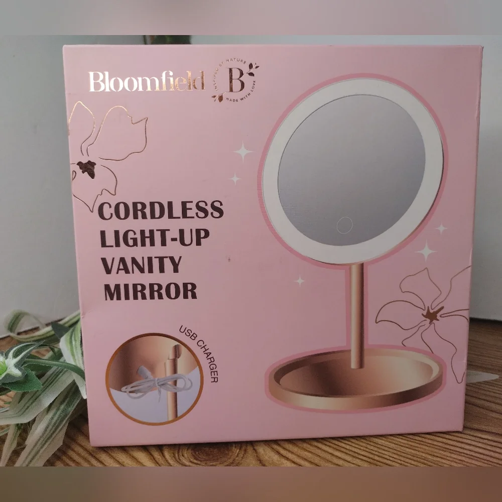 Cordless Light-Up Vanity Mirror - Gold